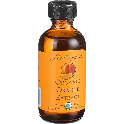 Flavorganics Organic Orange Extract - 2 oz - Non GMO - Gluten Free - Great in cakes and desserts