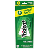 Trident Spearmint Sugar Free Gum, Value Pack, 8 Packs of 14 Pieces (112 Total Pieces)