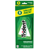 Trident Spearmint Sugar Free Gum, Value Pack, 8 Packs of 14 Pieces (112 Total Pieces)