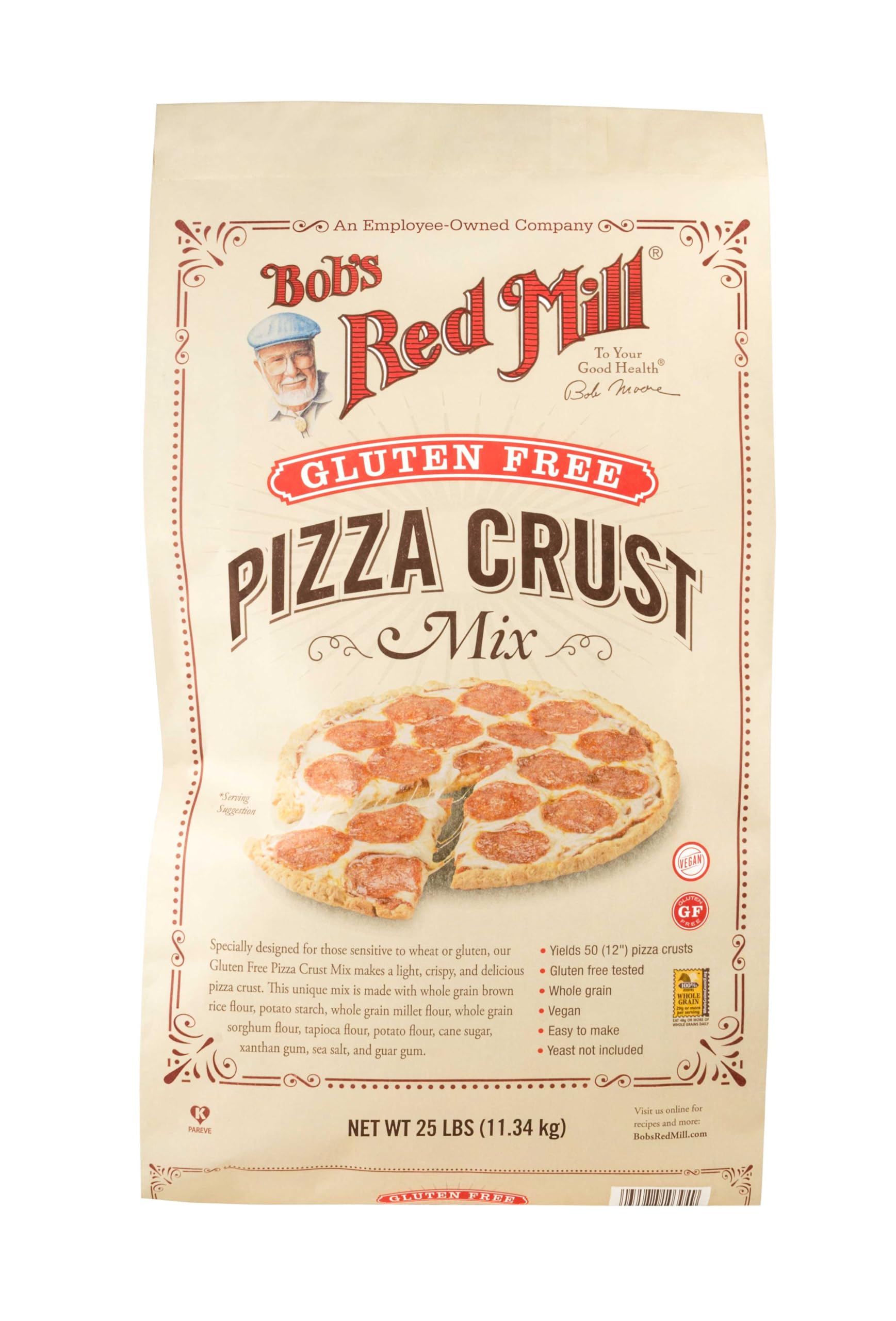 Bob's Red Mill Bulk Pizza Crust Mix, Gluten Free, 1995B25, 25-pounds (Pack of1)