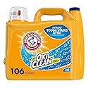 ARM & HAMMER Plus OxiClean Laundry Detergent, 5 in 1 Laundry Stain Remover, Fresh Scent Liquid Laundry Detergent, 185.5 Fl Oz Bottle