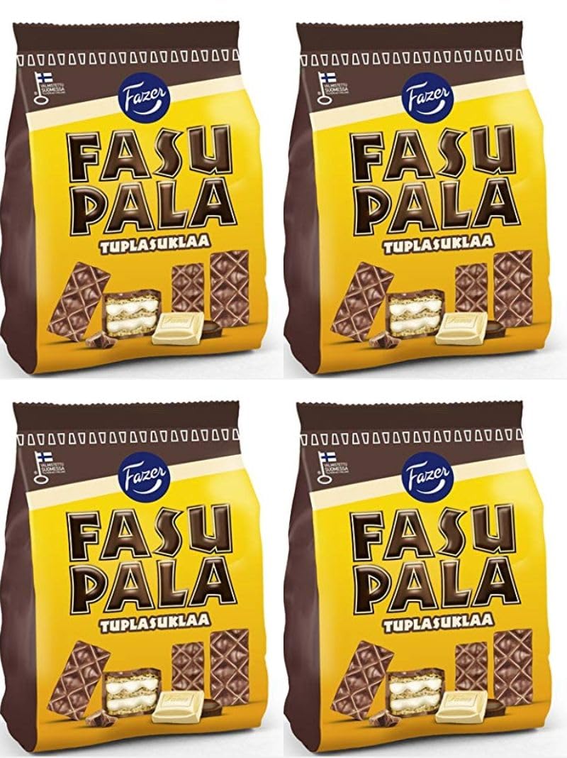 Fazer Fasupala Double chocolate wafer 4 Packs of 215g 7.6 oz