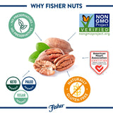 Fisher Chef's Naturals Pecan Halves 24 oz Resealable Bag, Unsalted Raw Nuts for Cooking, Baking & Snacking, Healthy Snacks for Adults, Vegan Protein
