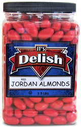 Red Jordan Almonds by Its Delish, 3.5 lbs Jumbo Container | Sugared Almond Nut with Sweet Hard Candy Coating - Bulk Wedding Favors and Party Buffets