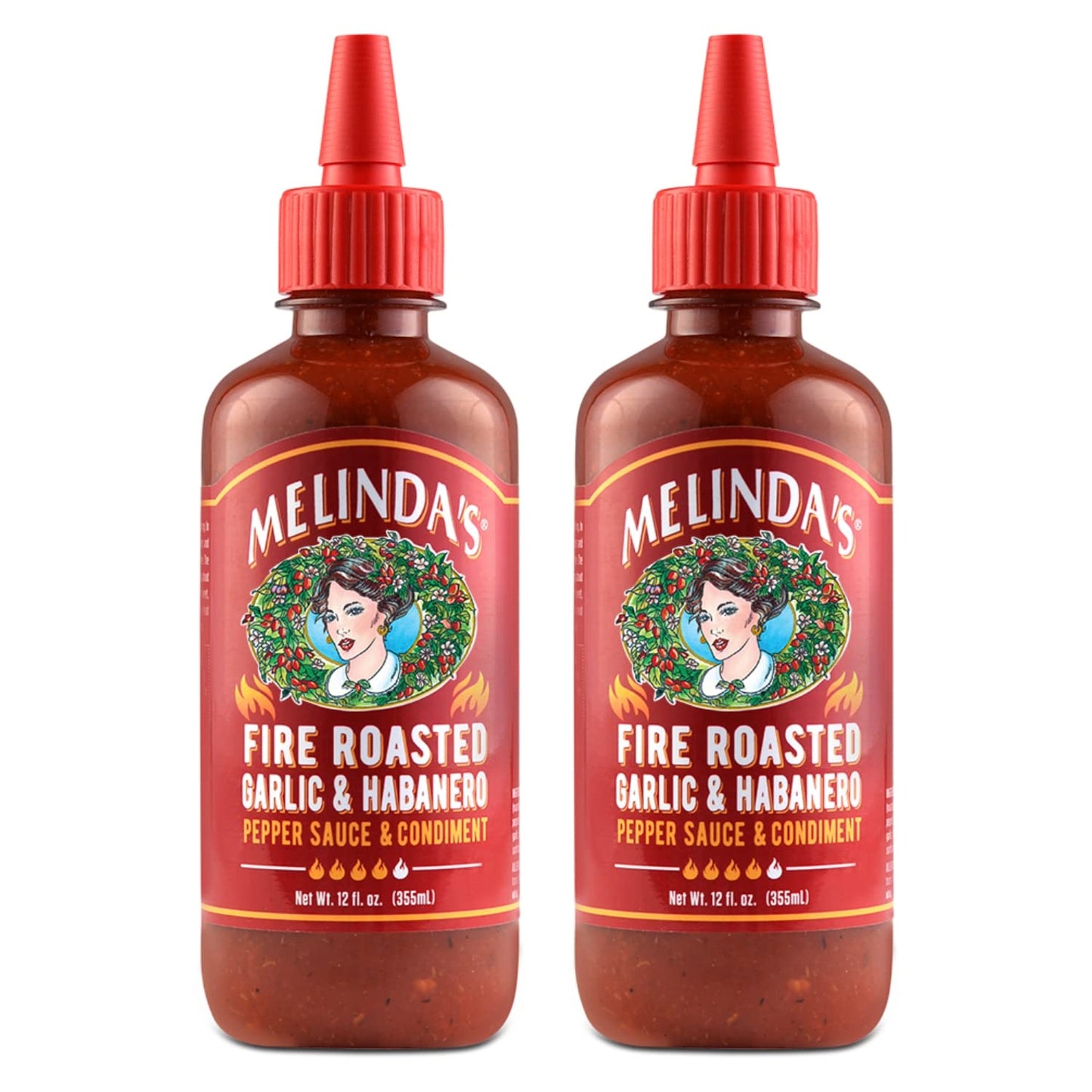 Melinda’s Fire Roasted Garlic & Habanero Hot Sauce - Made with Slow Roasted Garlic, Fresh Peppers, Lime Juice - Rich & Smoky Habanero Hot Sauce 12oz