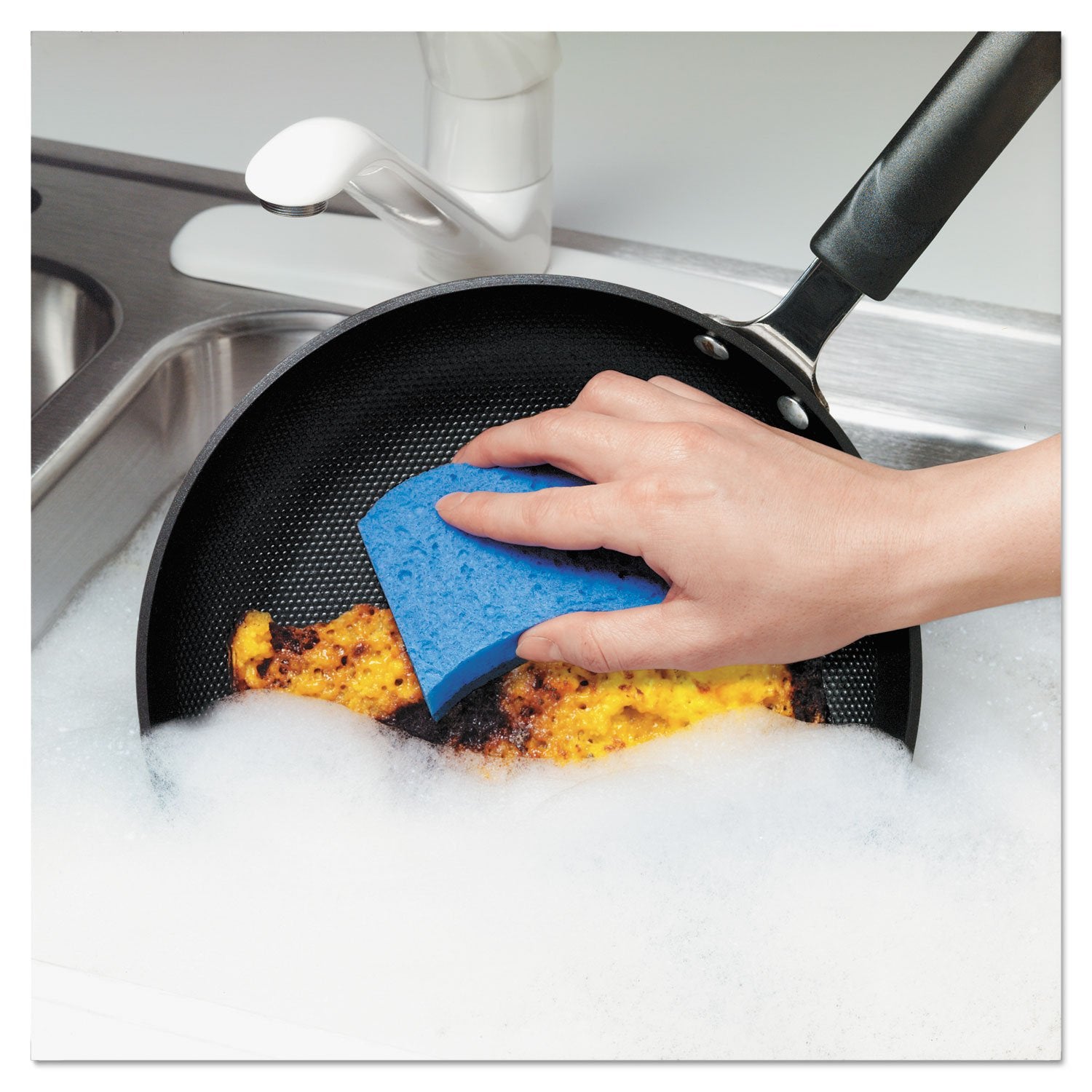 3M Scotch-Brite No Scratch Scrub Sponges, Blue, 4-1/2 x 2-1/2 x 7/10 in