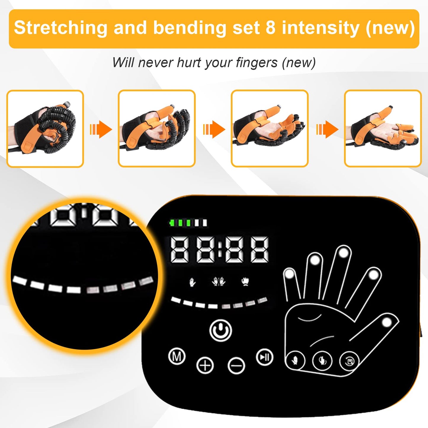 Salario Rehabilitation Robot Gloves,Stroke Hemiplegia Rehabilitation Training Equipment, Finger Straightening Brace Guard Protector, for Hand Function