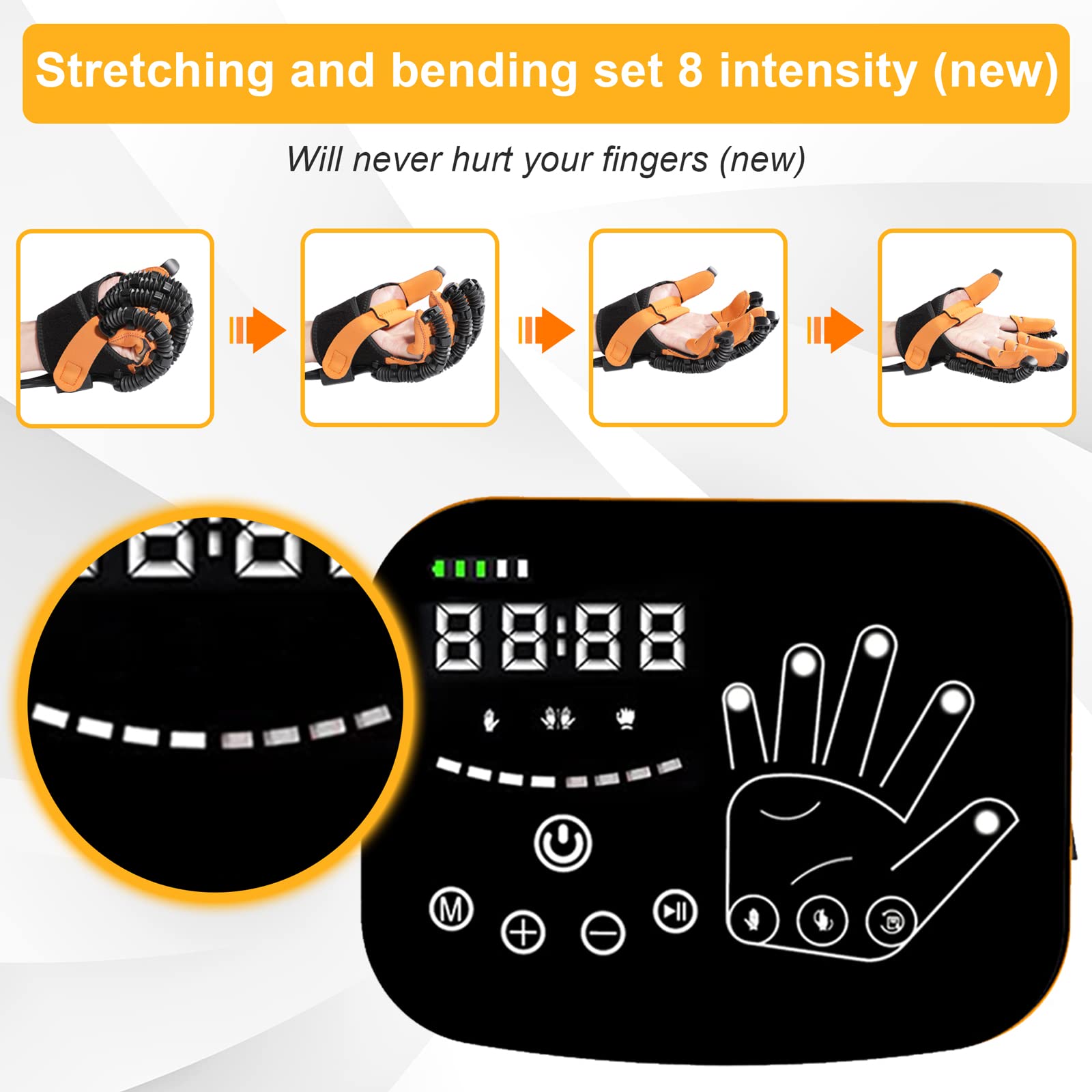 Salario Rehabilitation Robot Gloves,Stroke Hemiplegia Rehabilitation Training Equipment, Finger Straightening Brace Guard Protector, for Hand Function