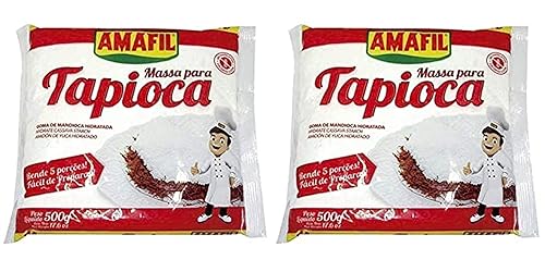 Amafil Flour 500g 17.6oz Massa Para Pack, Tapioca, 17.5 Ounce, (Pack of 2)
