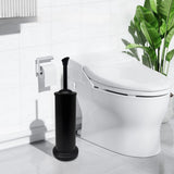 Indecor Home Stainless Steel Toilet Bowl Brush with Holder Metal Bathroom Cleaning Set Rustproof Hygienic Durable Modern Design