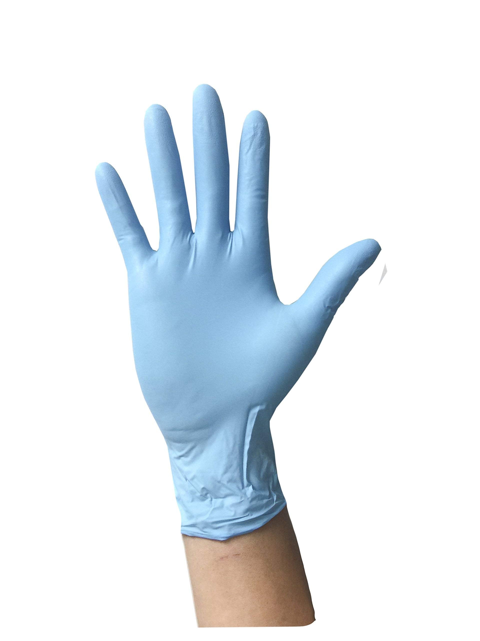 Infi-Touch, Blue Multi Purpose, Medium Duty Disposable Nitrile Gloves, 9.5" Length, Powder-Free, (100 Count) - Large