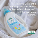 Aleva Naturals Gentle Baby Laundry, Effective Plant based Formula, Laundry Liquid, Fragrance Free, Tough on Stains and Dirt, Sensitive Skin friendly