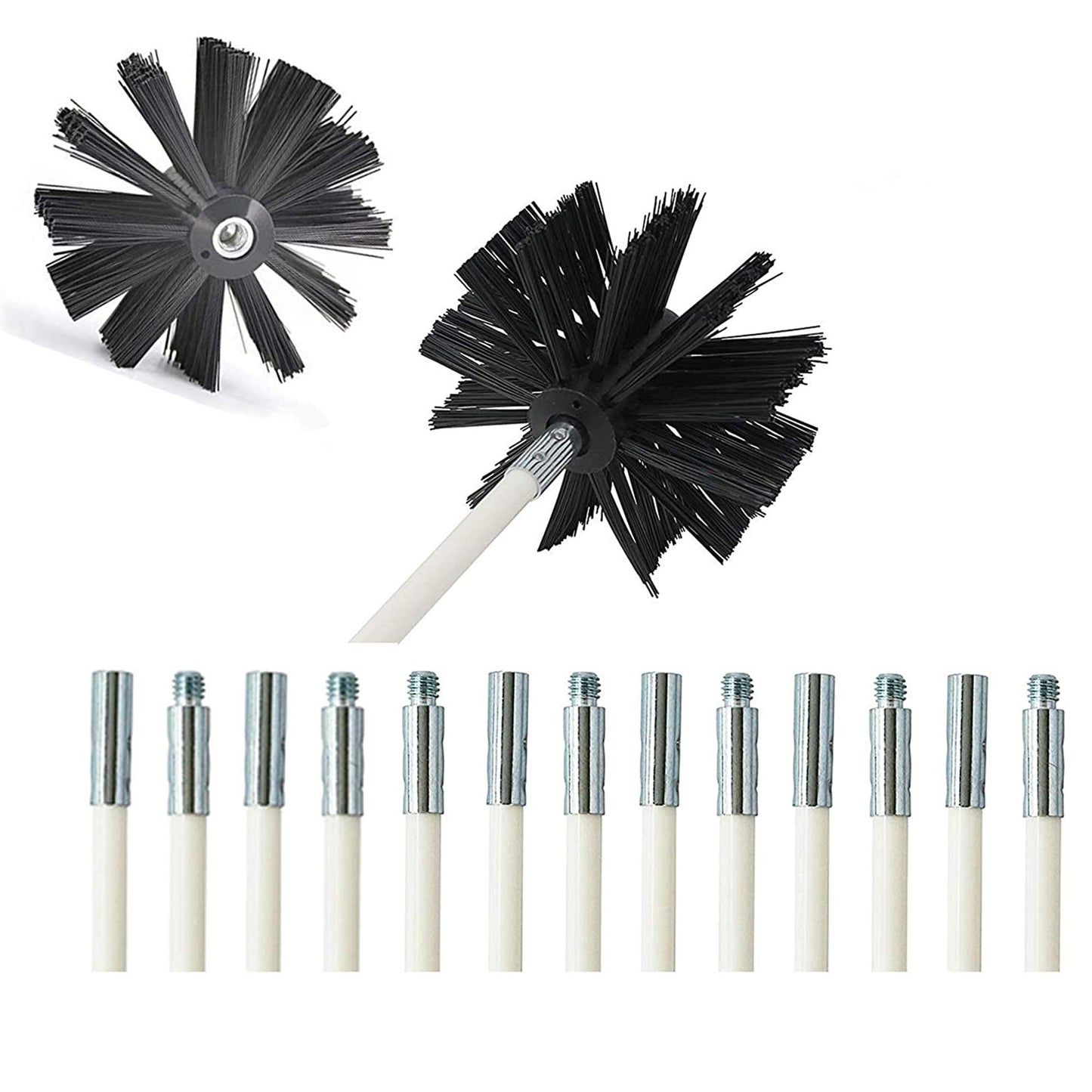 Dryer Duct/Vent Cleaning Kit, Lint Remover, Synthetic Brush Head, Use with or Without a Power Drill (26feet+2 Head)