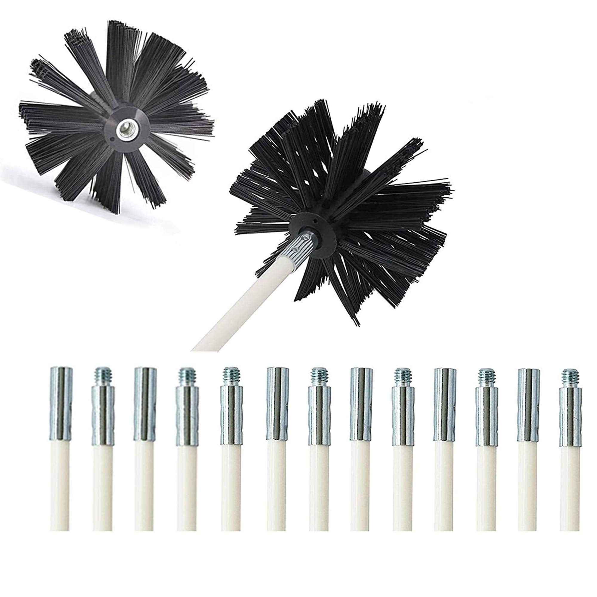 Dryer Duct/Vent Cleaning Kit, Lint Remover, Synthetic Brush Head, Use with or Without a Power Drill (26feet+2 Head)