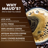 Maud's Organic Dark Roast Coffee Pods, 50 ct, Fair Trade & Single Origin Single Serve Pods - 100% Arabica Coffee, Compatible with Keurig K Cups Maker