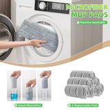 ZJSYJJ Mop and Bucket Set: 360° Flat Squeeze Mop with Long Handle & Wringer Bucket, 6 Washable Microfiber Pads for Kitchen, Bathroom, Wall Cleaning