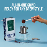 Nguyen Coffee Supply - Dalat Arabica: Dark Roast Premium Ground Coffee Beans, Vietnamese Single Origin, Direct Trade, Roasted in Brooklyn [12 oz Bag]
