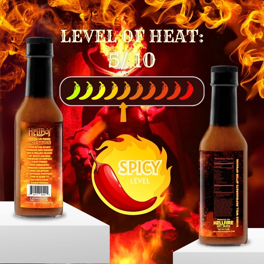 HELLBOY ANUNG UN RAMA Hot Sauce, Officially Licensed Hellboy 2019 Movie Hot Sauce “Anung un Rama." This is the stuff Demons are raised on! A Hellish