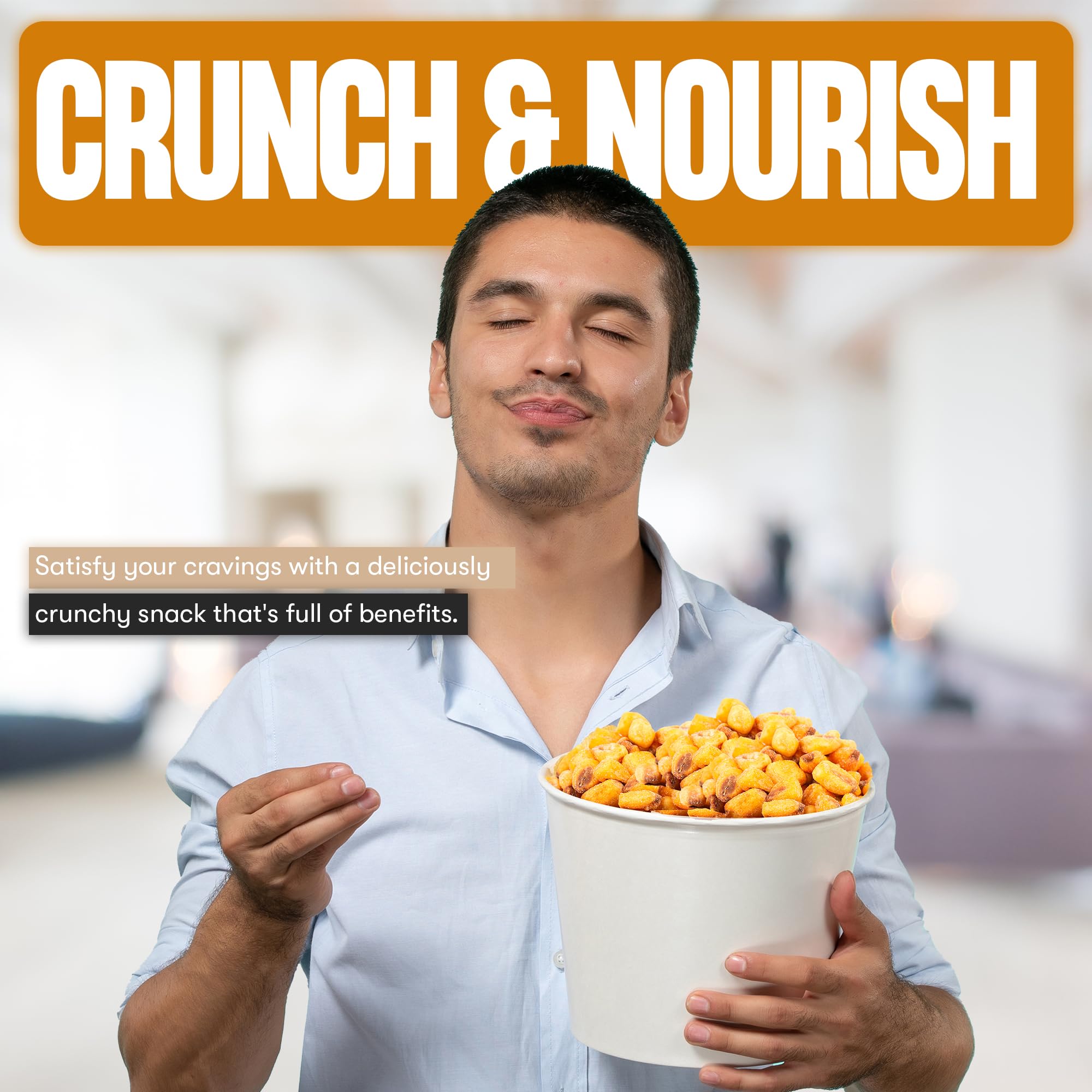 Natural Craving Salted and Roasted Corn Nuts - Original Toasted Corn Kernels in Resealable Bag - Crunchy Snack (Natural Cravings Corn Nuts)