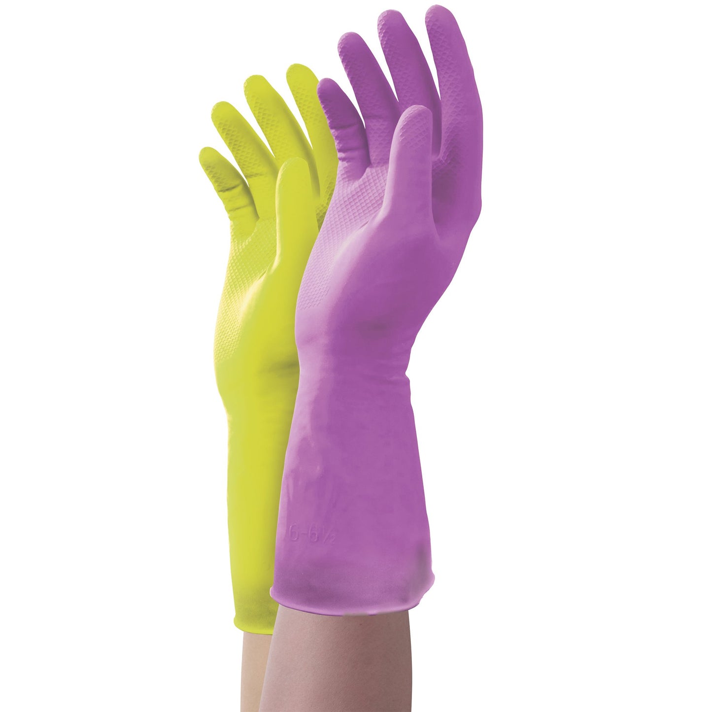 Mr. Clean Duet Reusable Latex Cleaning Gloves with Non-Slip Grip, 2 Pair, Small