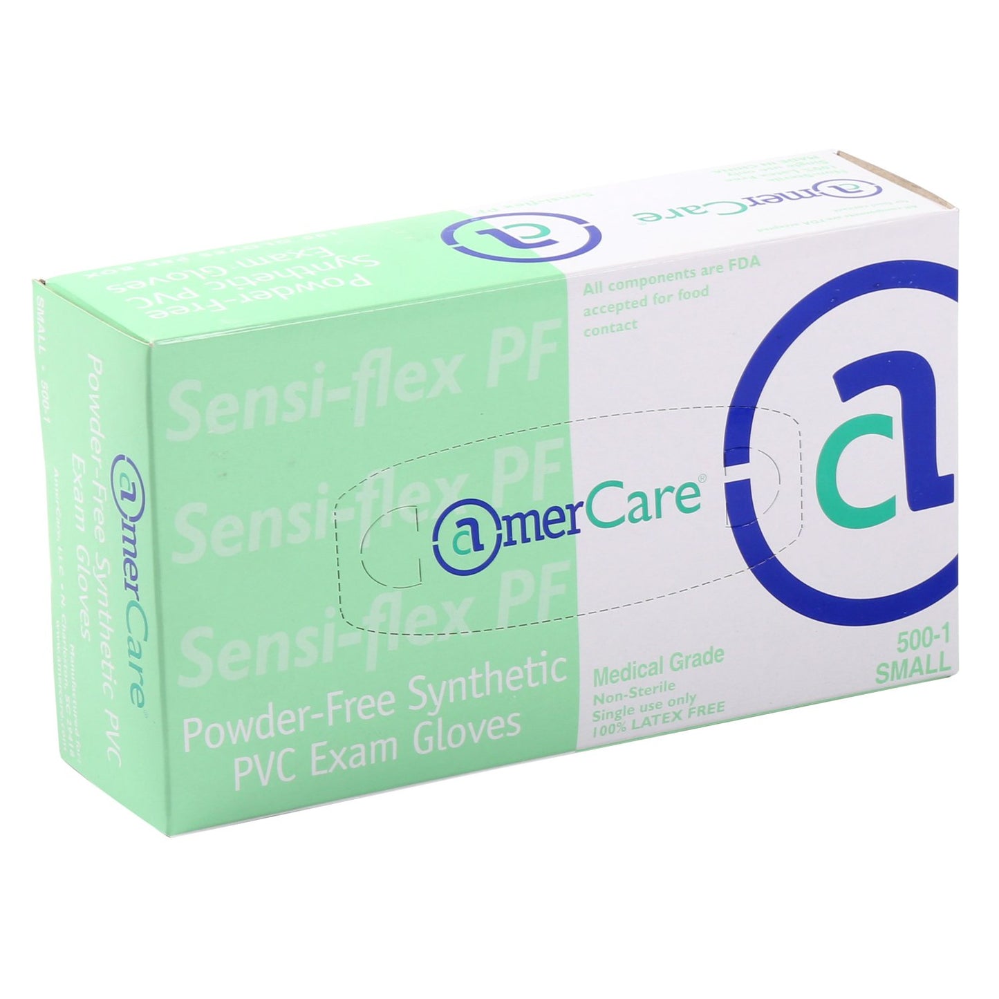 AmerCare Sensi-Flex Exam Grade Vinyl Gloves, Powder Free, Extra Large, Case of 1000