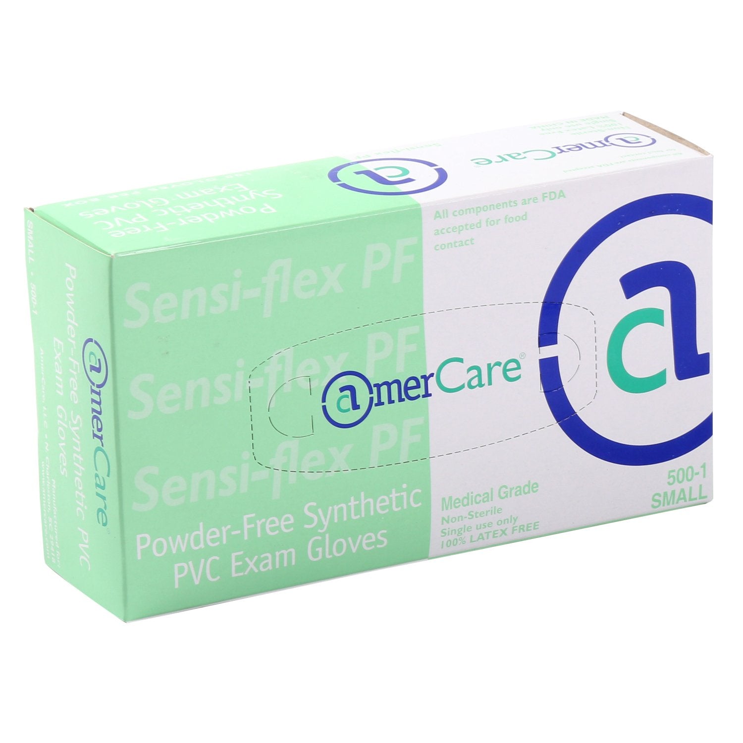 AmerCare Sensi-Flex Exam Grade Vinyl Gloves, Powder Free, Extra Large, Case of 1000