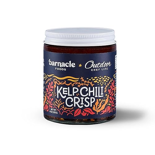 Barnacle Foods Kelp Chili Crisp, 6 oz. - Medium Spice - Made in Alaska - Crunchy & Flavorful Chili Crisp with Onion, Garlic & Chiles de Arbol