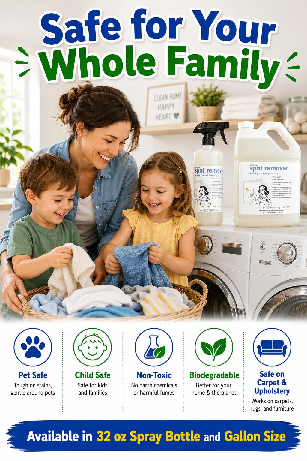 Fred's Ultra-Powered Enzyme Spot & Stain Remover for Carpet, Laundry, and More, 32 Ounce Spray
