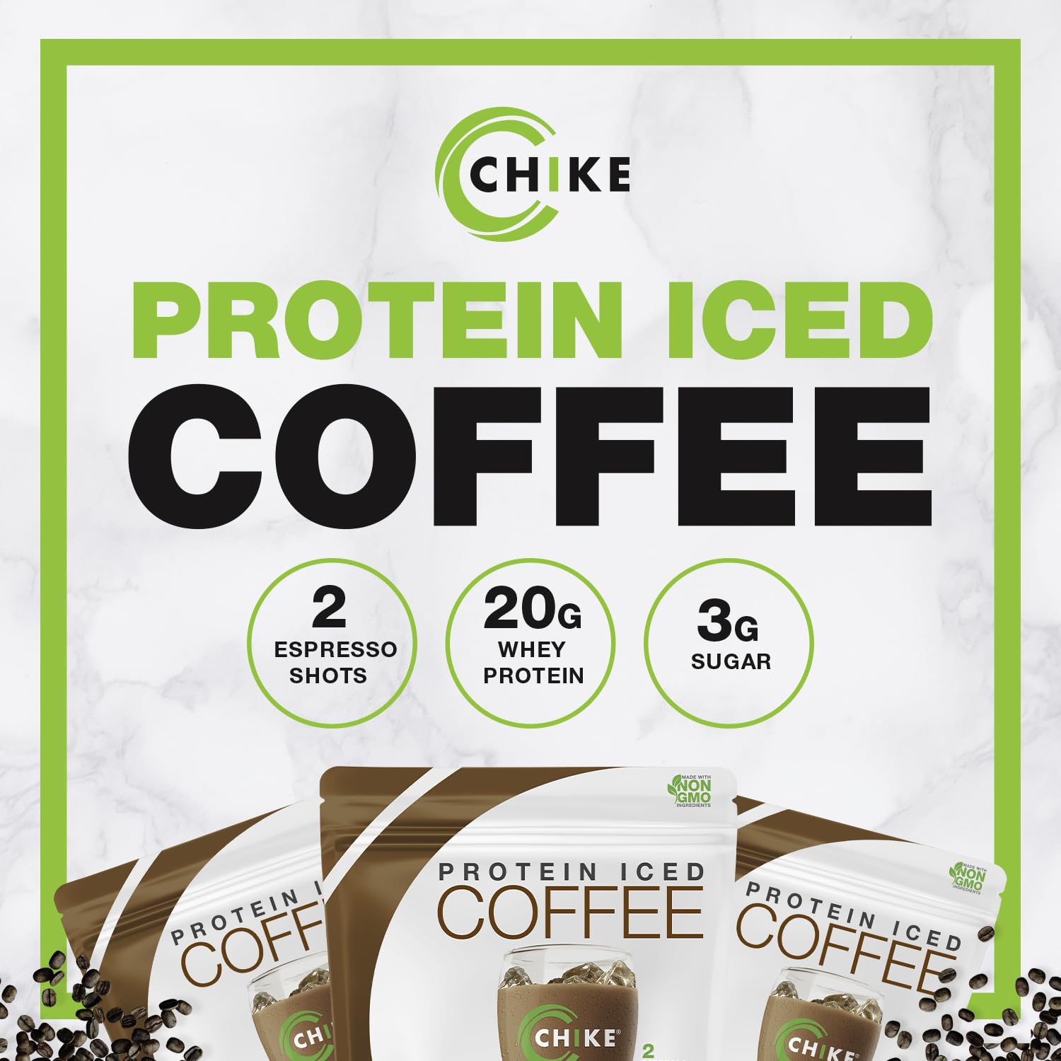 CHIKE Natural Caffe Mocha High Protein Iced Coffee, 20 G Protein, 2 Shots Espresso, Non-GMO, Keto Friendly and Gluten Free, 14 Servings (16.3 Ounce)