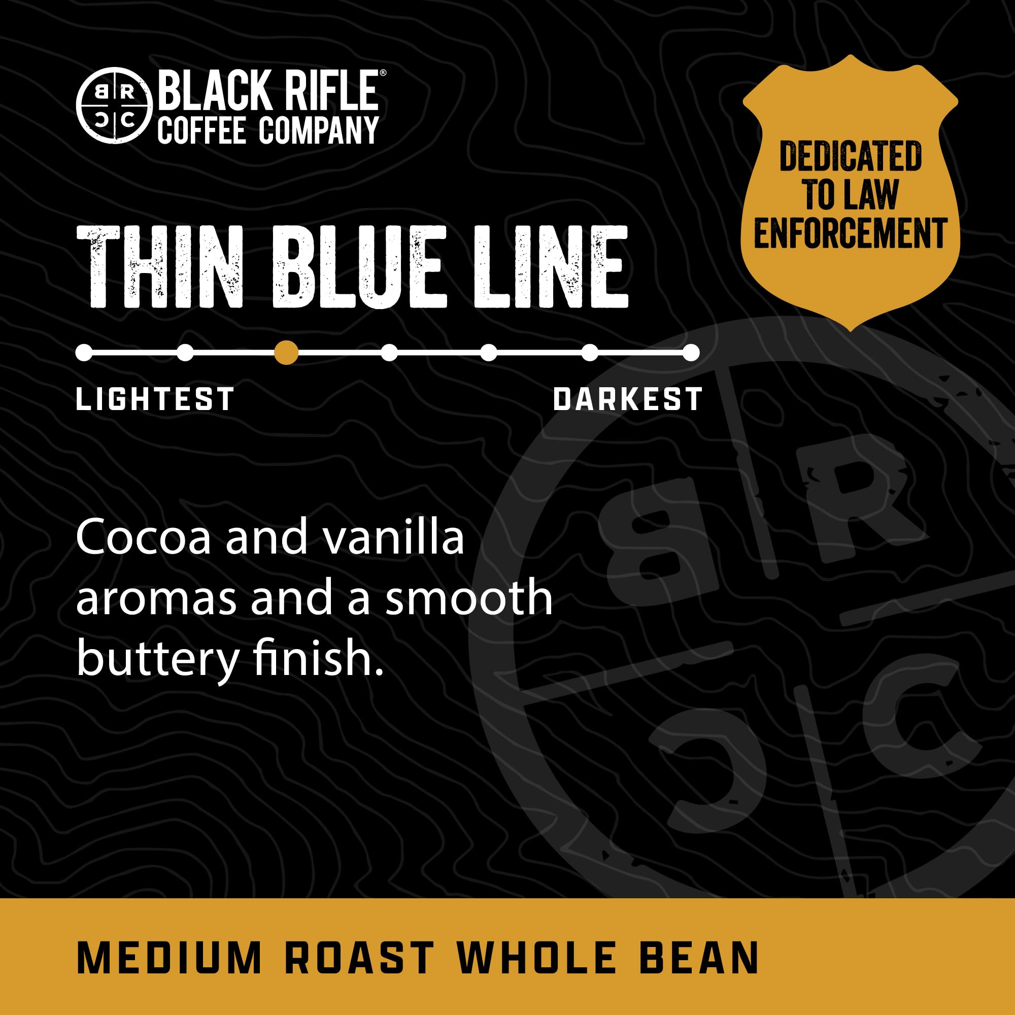 Black Rifle Coffee Company Thin Blue Line, Medium Roast Whole Coffee Beans, 12 OZ Bag