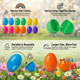 12-Pack Large Plastic Easter Eggs, 3.43" Fillable with Lock, Basket Stuffer