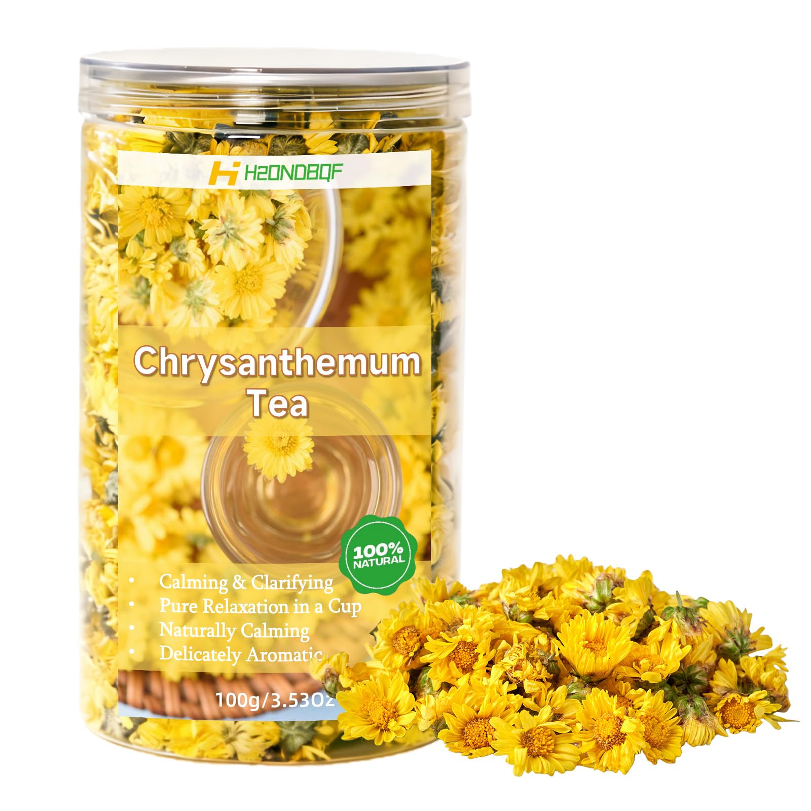 Dried Chrysanthemum Tea, Premium Juhua Flower Herbal Tea Loose Leaf, No Sugar No Gluten Pure Dried Chrysanthemum Flower, for Promote Relaxation