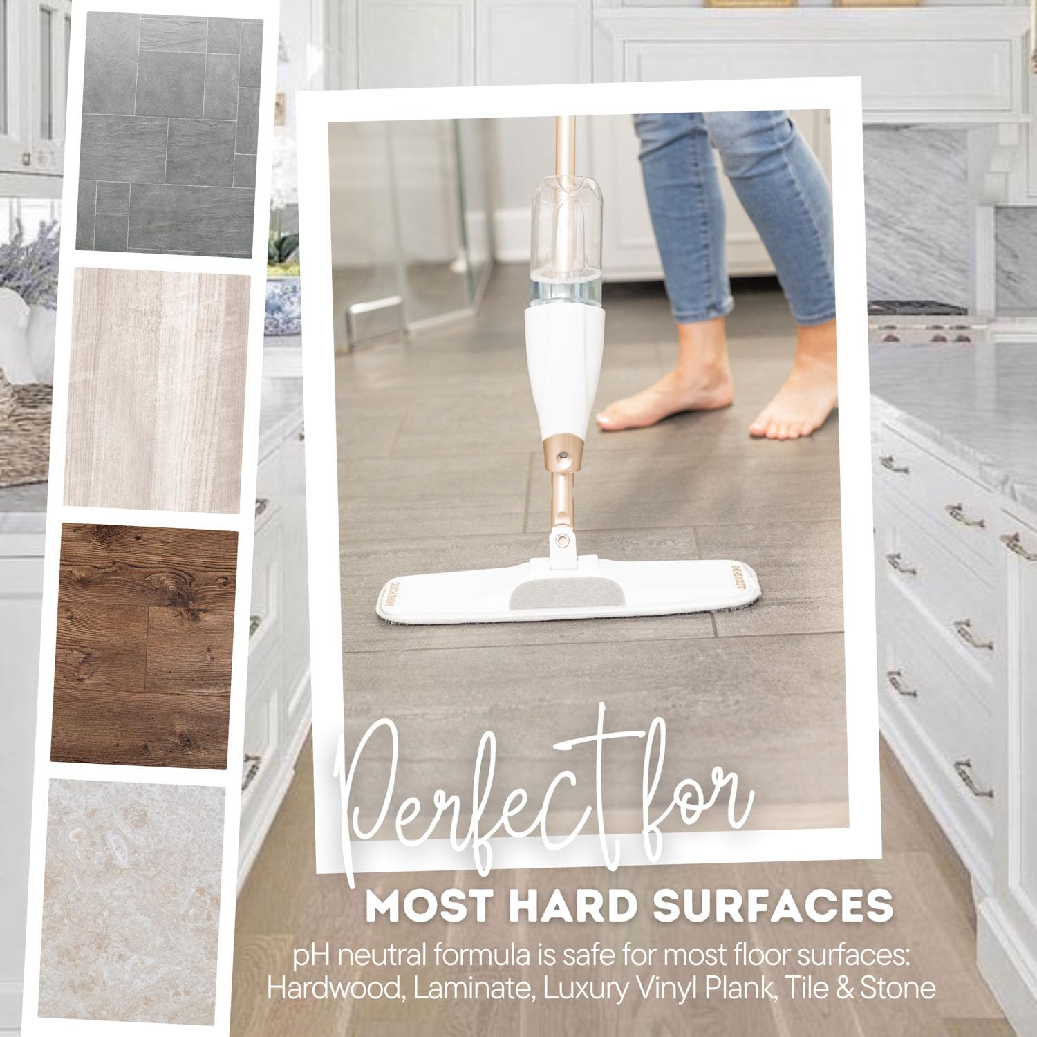 Quick Shine Multi Surface Floor Cleaner 64oz, Ready to Use-Streak Free-No Rinse, Use on Hardwood, Laminate, Luxury Vinyl Plank & Stone, Use in Spray