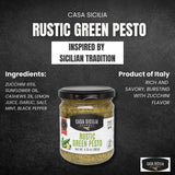 CASA SICILIA Green Rustic Pesto 180 gr, Product of Sicily, Italy (Pack of 1)
