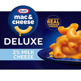 Kraft Deluxe Mac and Cheese, 1 Box, for Easy Dinner or Dinner Sides, Sauce Made with 2% Milk Cheese, No Artificial Dyes or Flavors, 14 oz