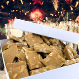 Gourmet Peanut Brittle White Gift Box - by Its Delish | Handmade Old-Fashioned Style | Beautiful & Delicious Square Pieces 16 Oz Peanuts Brittle |