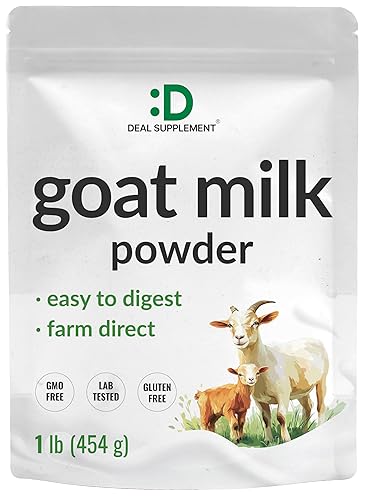 Goat Milk Powder, 1lb - Natural Grass Fed Source from Australia - Farm Direct - Easy to Digest - Powdered Goat Milk Formula for Drinks, Baking & Cooking - Non-GMO, Filler Free, Pet Friendly