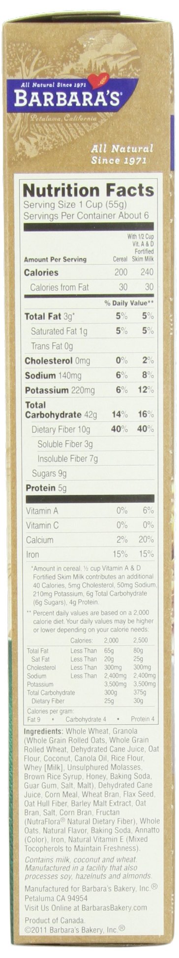 Barbara's Bakery - High Fiber Cereal, Flax & Granola, 12 oz (Pack of 3)