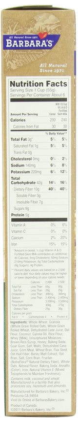 Barbara's Bakery - High Fiber Cereal, Flax & Granola, 12 oz (Pack of 3)