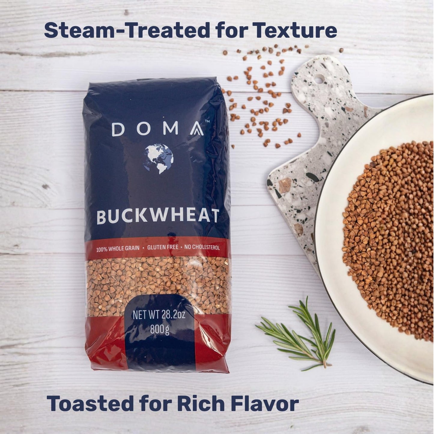 DOMA Hulled Toasted Buckwheat Groats (Kasha), Non-GMO, Gluten-Free, 3.5lb (2x1.76 lb, about 36 servings), Premium Whole Grain for Porridge, Side Dishes, Flour Milling, 5g Protein per Serving