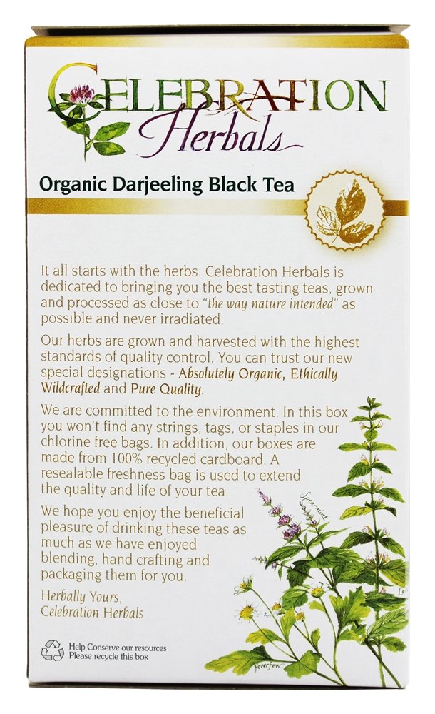 Celebration Herbals Organic Fine Darjeeling Black Tea - 24 Herbal Tea Bags