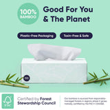 Save Trees Bamboo Facial Tissues -24 Boxes- Bamboo Tissue Boxes, 90 Hypoallergenic Facial Tissues per Box - Unscented, Fragrance-Free, Eco-Friendly
