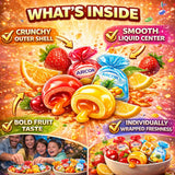 Fruit Filled Hard Candy - | 2 LB Bulk Value Bag | Assorted Bon Bons with Liquid Center, Individually Wrapped, Sweet Party Candy, Office & Pinata