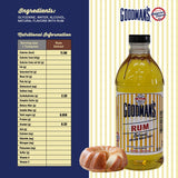 Goodman's Natural Rum Extract - Gluten-free, Non-GMO, Kosher, Low Carb & Low Calorie, Low Alcohol, No Artificial Color, No Animal Products, No Sugar