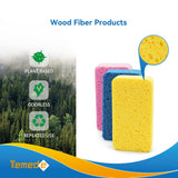 Temede Large Cellulose Sponges, Kitchen Sponges for Dish, Thick Heavy Duty Scrub Sponges, Non-Scratch Scrubber for Household, Cookware, Bathroom