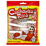El Azteca Cucharita Rica Tamarind Flavored Candy Spoon, Chili Tamarind, 10 Pieces per Bag, Pack of 26, Made in Mexico