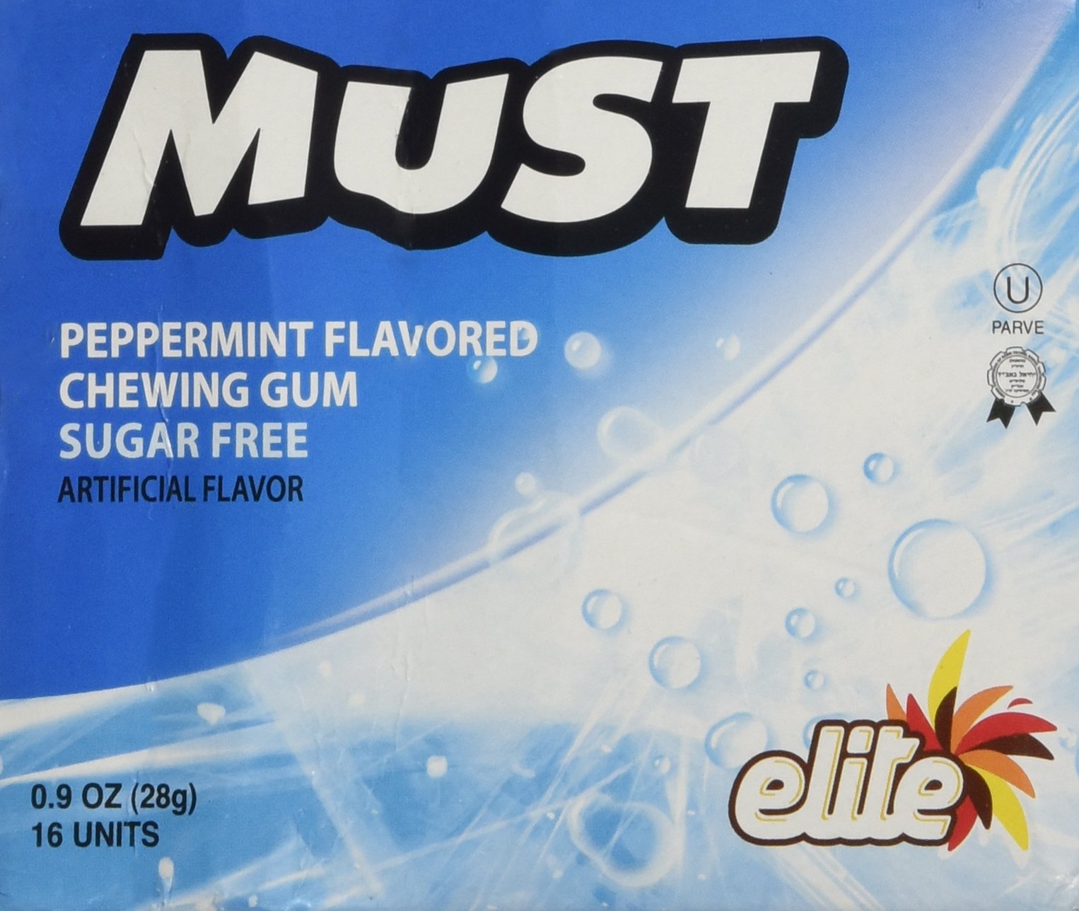 Elite Must Sf Peppermint Gum 0.9 oz (Pack of 16)