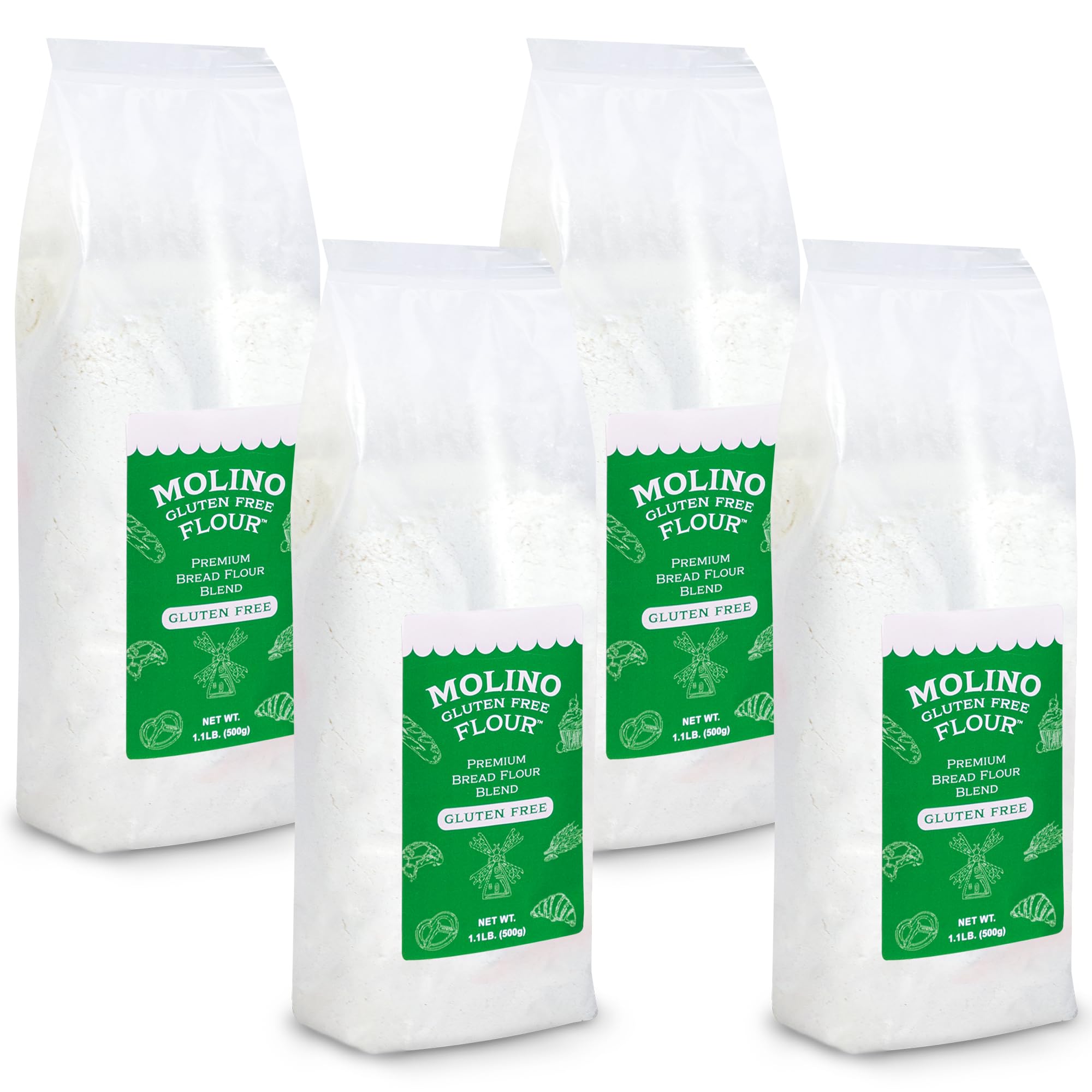 Molino Flour Molino Gluten Free Flour All Purpose Bread Flour 1.1 Pounds Per Bag (4 Pack)