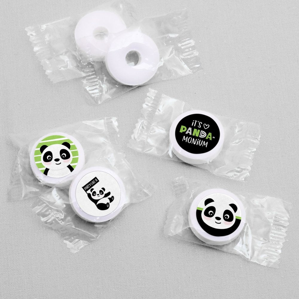 Big Dot of Happiness Party Like a Panda Bear - Baby Shower or Birthday Party Round Candy Sticker Favors - Labels Fit Chocolate Candy (1 Sheet of 108)