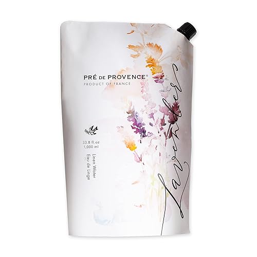 Pre de Provence Provincial Lavender Collection Soft Calming Scent for Your Home, Linen Water Refill, 33.8 fl oz